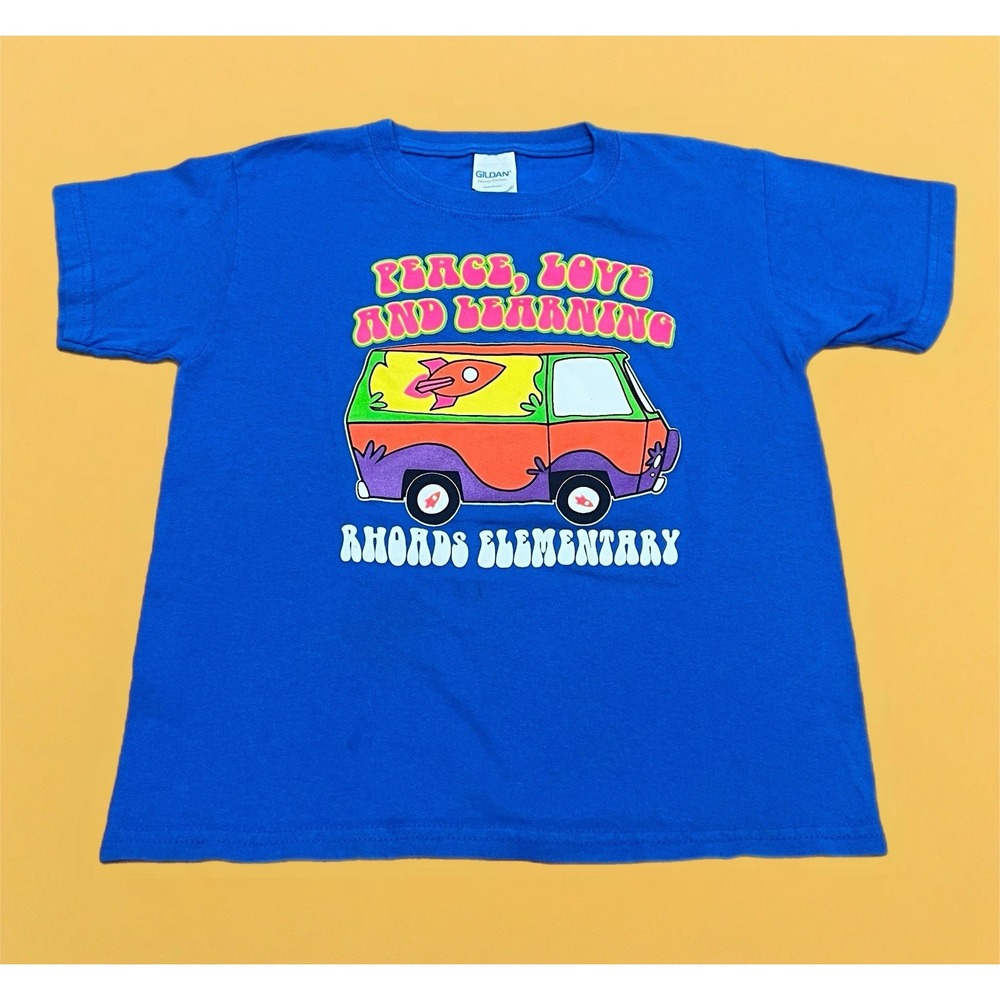 Guildan Peace And Love Youth T-shirt XS Heavy Cotton